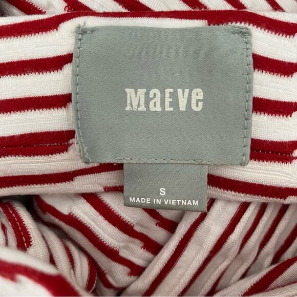 Maeve Anthropologie Caleta Red White Strapless Dress size small - Picture 9 of 9